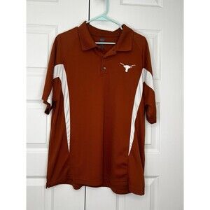 NCAA University of Texas Longhorns Golf Polo Shirt Sz L Orange Big 12 Embroider